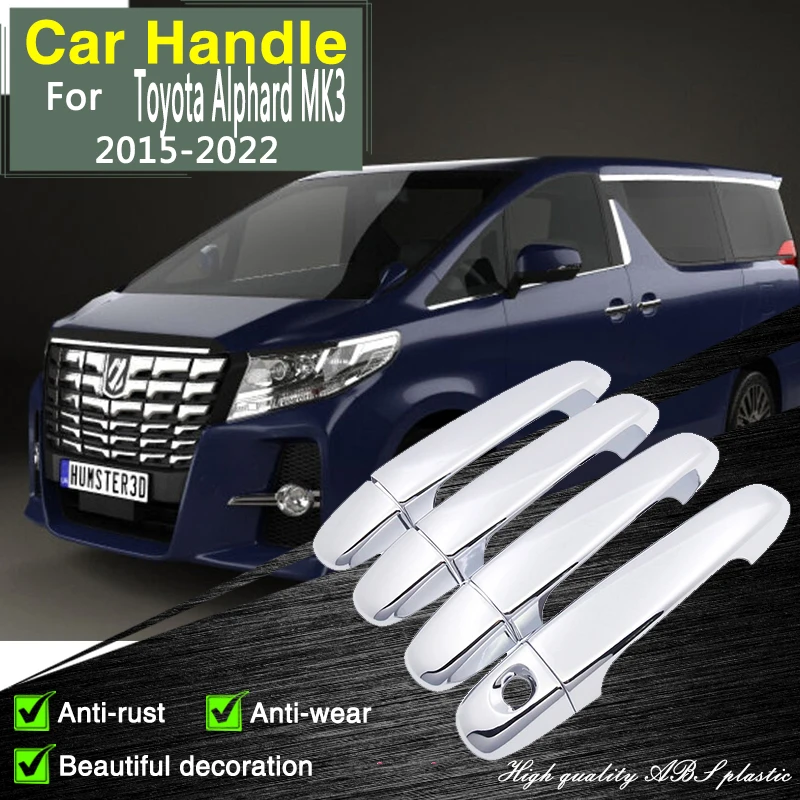 

for Toyota Alphard MK3 AH30 Crown Vellfire Lexus LM 2015~2022 Chrome Door Handle Cover Accessories Rustproof Stickers Decorative