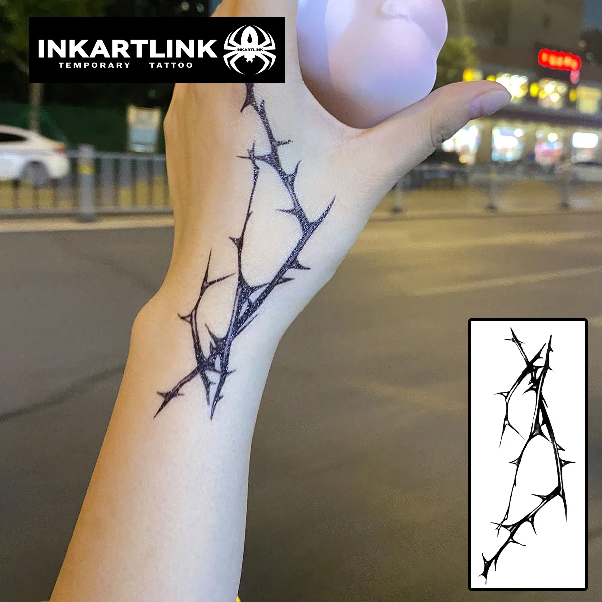 Long thorns Temporary Tattoo,Lasts To 15 Days New Technology Magic Waterproof Semi Permanent Sticker.