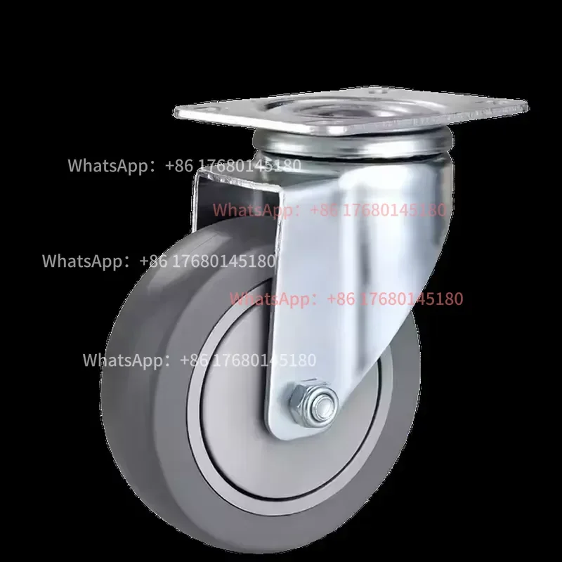 Premium Industrial Plate Castors 75mm Heavy-Duty 3-5 Inch Universal PVC TPR PP Brake Rigid Swivel 130KG Load Capacity