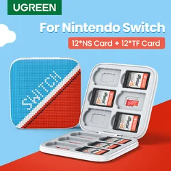 UGREEN Game Card Case for Nintendo Switch Game Card Micro SD Card Holder Portable Storage Bag 12 Game Card Slot 12 TF Card Slot