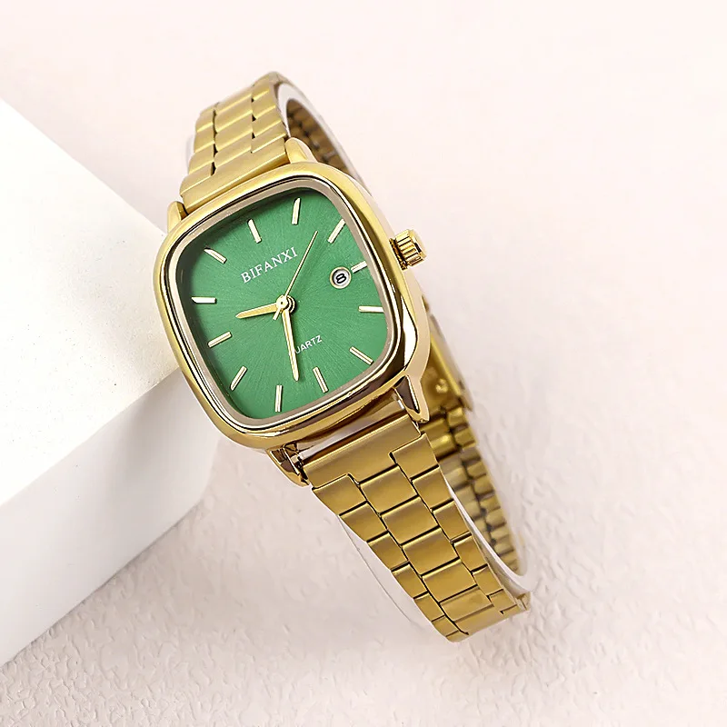 Luxury Couple Watch for Men Women Quartz Wristwatch Clock Male Square Orologio Man Ladies Simple Black Sliver Gold Green Reloj