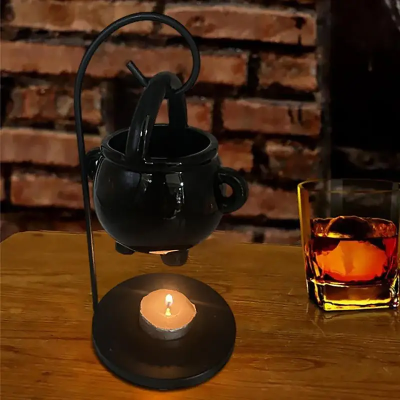 Quemador de cera de caldero colgante, candelabro, Quemador de aceite, brujería, Brujas, hogar, Yoga, habitación, meditación, decoración, Aroma negro