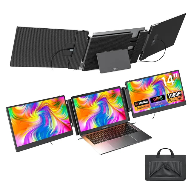 

Wonderful Factory 14" Portable Foldable Gaming Laptops Extension For Macbook Window IPS Laptop Display Extender