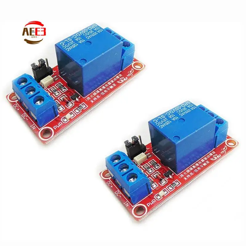 AEE3-2 Piece 5V One Channel Relay Module With Optocoupler Isolation Support High Low Level Trigger