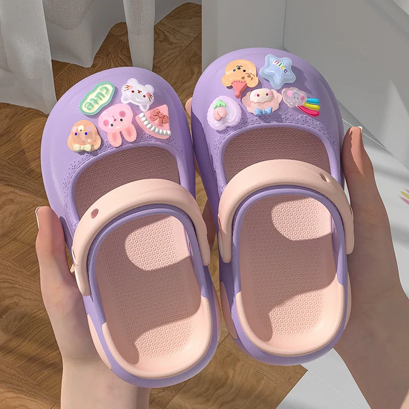 2026 New Summer Kids Cartoon Cute Non-slip soft sole Slippers Closed Toe Non-slip Soft Sole Beach Shoes For Girls