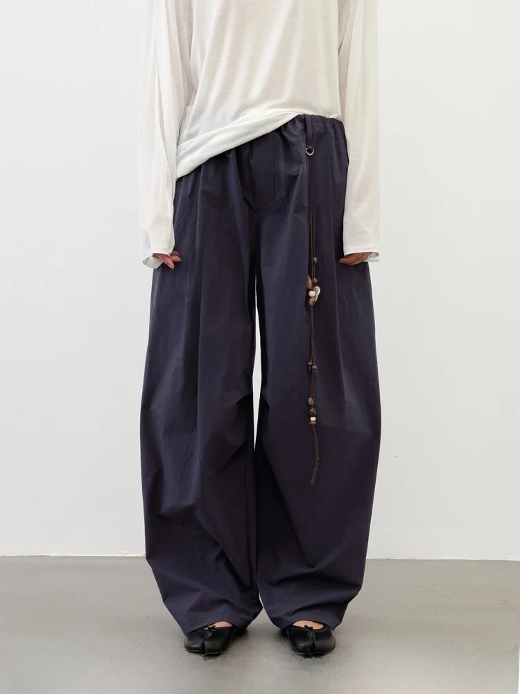 

High-Thread Count Long-Staple Cotton Drawstring Balloon Pants Casual Trousers New Summer Collection RandomPiece Women's Fashion