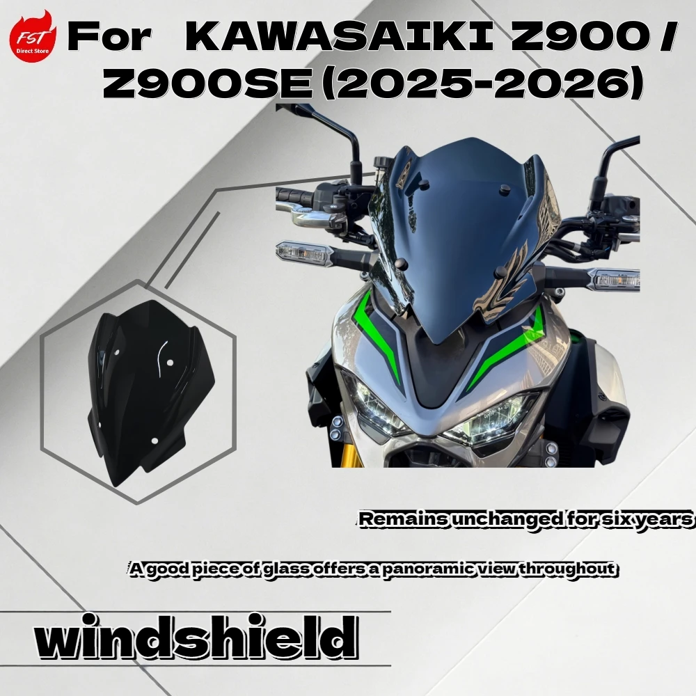 

For K awasaki Z900 Z900SE 2025-2026 Tall Racing Windshield Raised Aerodynamic Wind Deflector Modified Parts