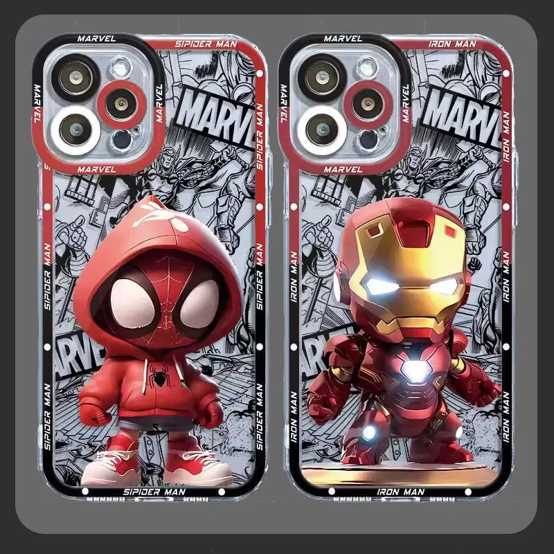 Marvel Spider Man Iron Man Silicone Case For Xiaomi Redmi Note 13 12 11 Pro Plus 4G 5G 12S 11S 10S 10 9 9S 8 13C 12C 10C Cover