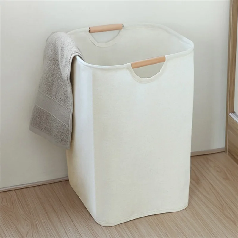 

Japanese Laundry Basket Foldable Dirty Clothes Storage Hamper Bamboo Cloth Organizers With Handles Home Storage Bag