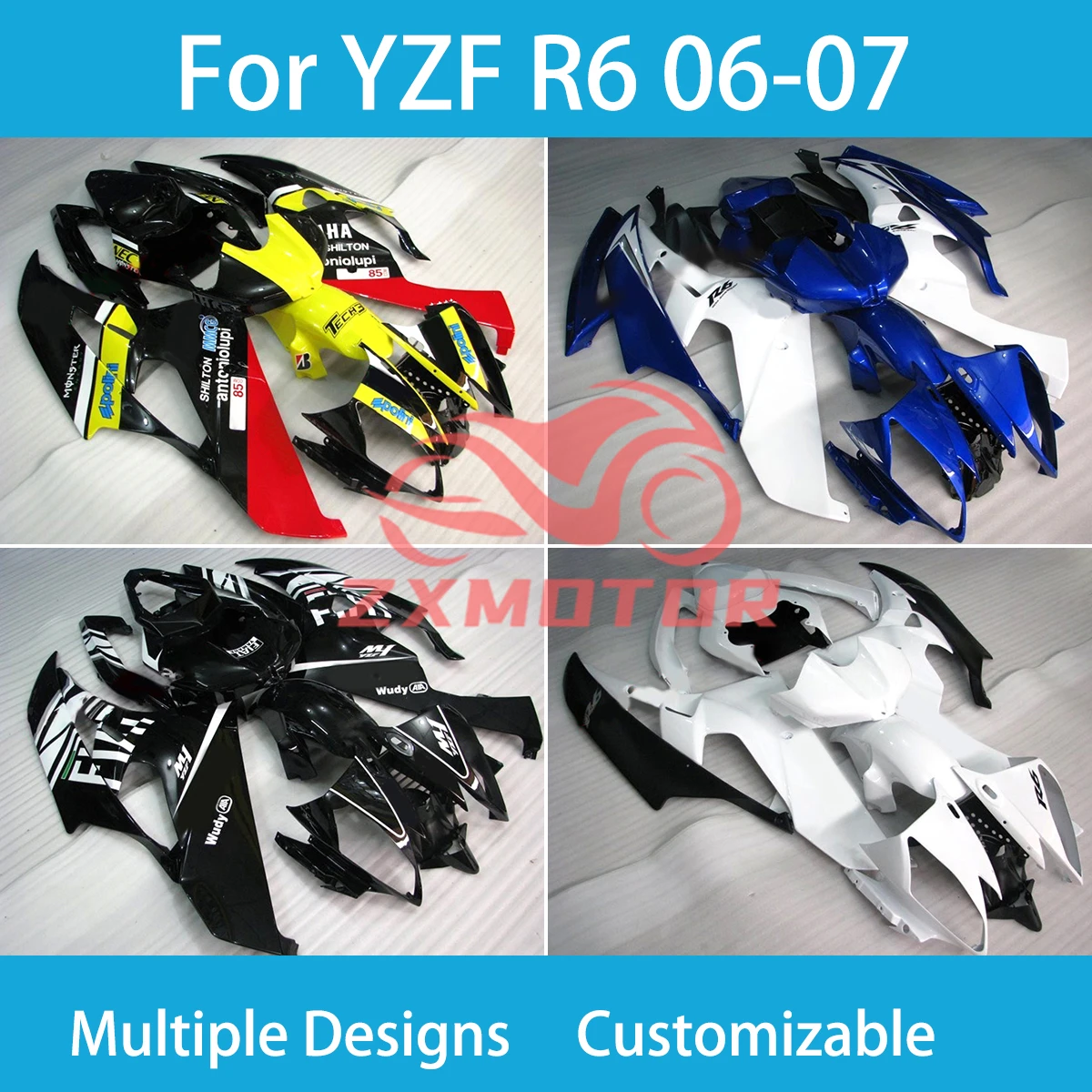 YZF R 6 06 07 Hot Style Fairings for Yamaha YZF R6 2006 2007 Injection Customizable Motorcycle Accessories Shell Fairing Kit