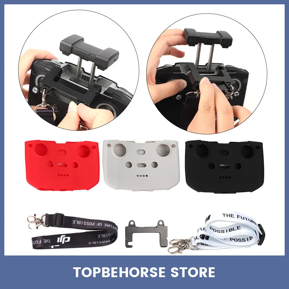 For DJI RC-N1/N2/N3/N1C Lanyard Clip Lanyard Neck Strap with Retaining Clip Silicone Protective Case for Remote Controller