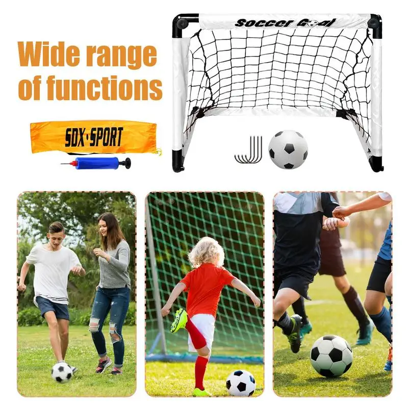 Portable Soccer Goal Outdoor Foldable Football Goal Lightweight Practice Soccer Net With Carry Bag Kids Soccer Set For Games