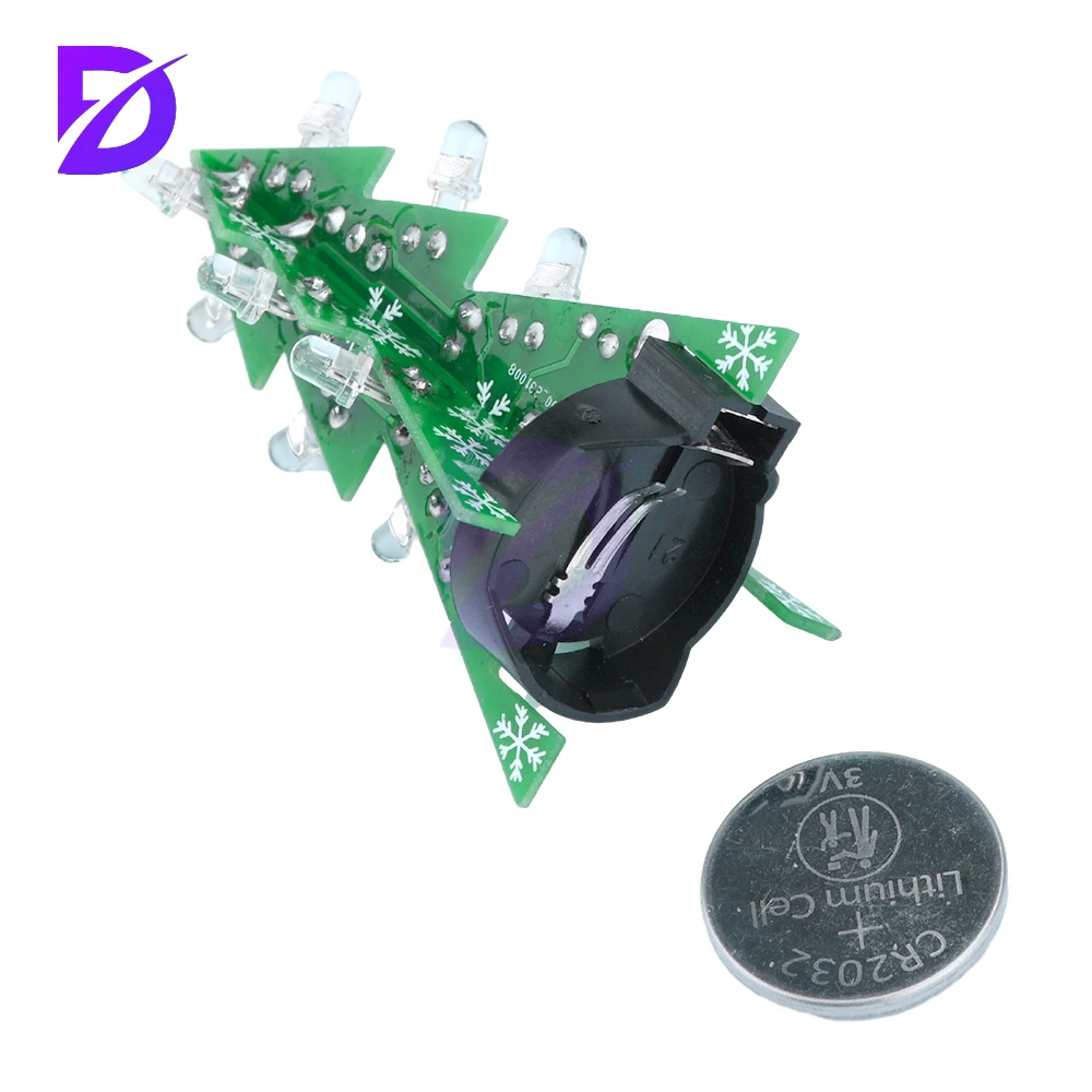 Mini Led Flashing Christmas Tree Diy Electronic Kit Easy Electronic Welding Practice Piece Assembly