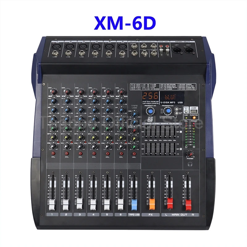 

6/8/12 Channels Sound Audio Mixer with Power Amplifier USB Integrated Professional Sound Equalizer Mixing Console Dj Eequipment