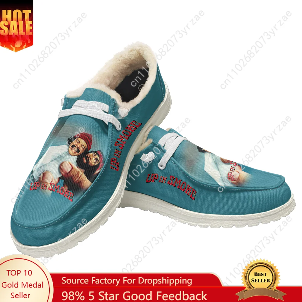 

Up in Smoke Plush Flat Shoe Men Women Teenager Warm Shoe Indoor Outdoor High Quality Fashion Lightweight Shoes Custom Footwear