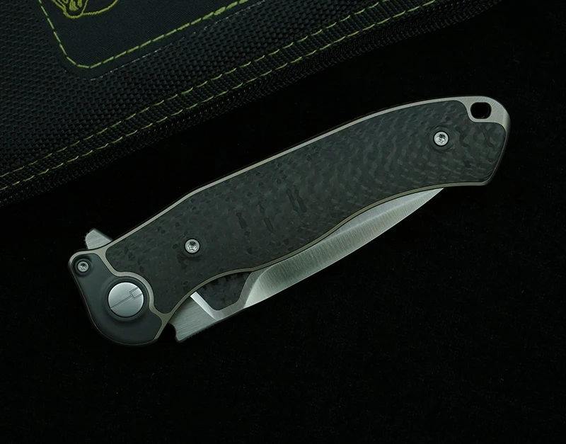 VENOM Bone Doctor Reale M390 Lama Titanio + Manico in fibra di carbonio Coltello pieghevole Caccia da campeggio esterna Cucina Sopravvivenza Strumento EDC