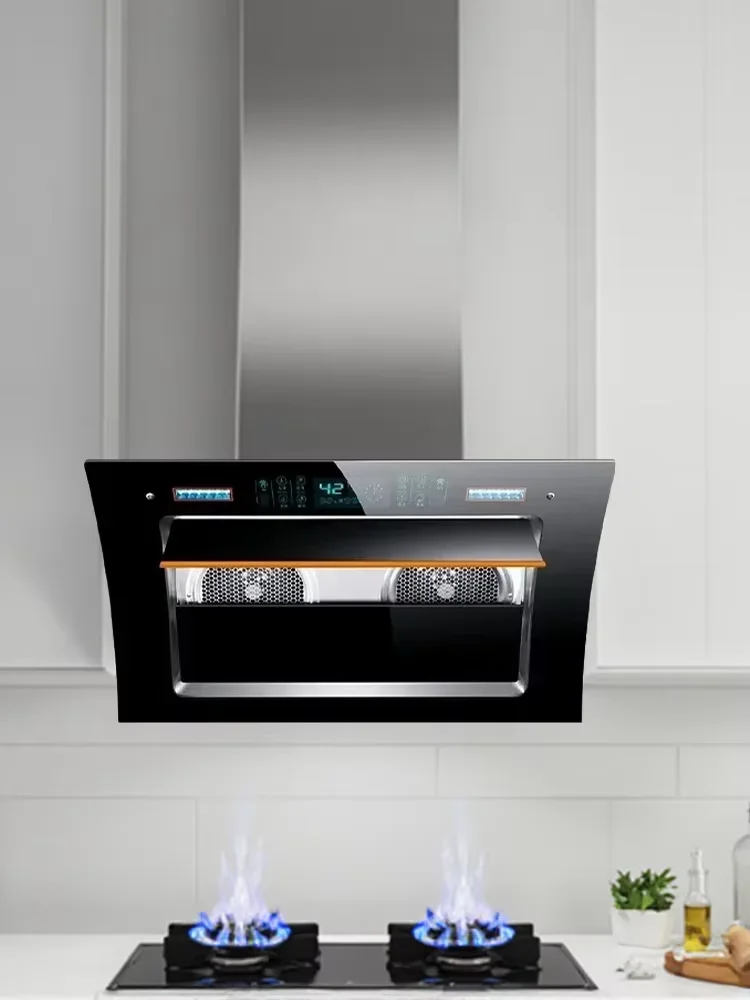 

Haotaitai 220V Side Suction Range Hood, Dual Motor Strong Suction & Auto Clean Kitchen Hood LYH