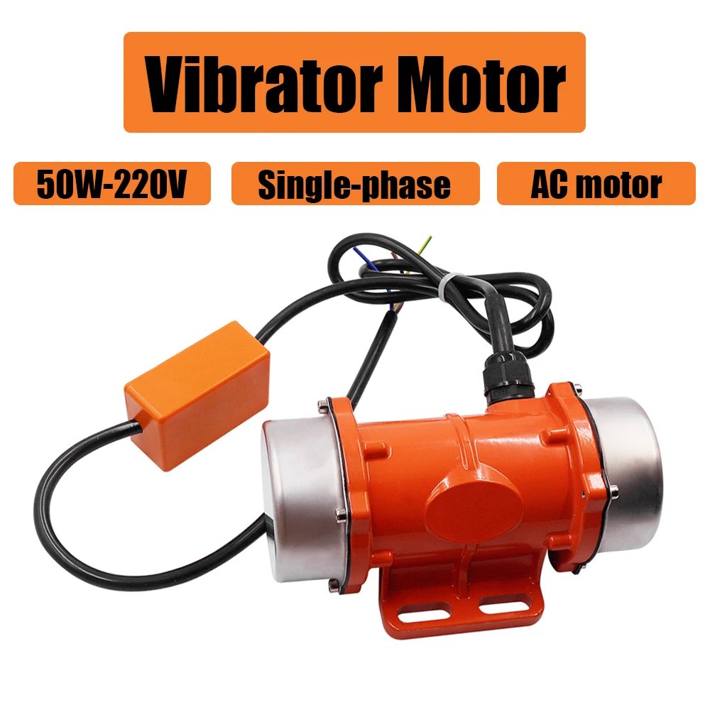 Vibrator Motor 50W 220V AC Single Phase Aliminium Alloy Waterproof Electric Motor for filter food grain gravel concrete