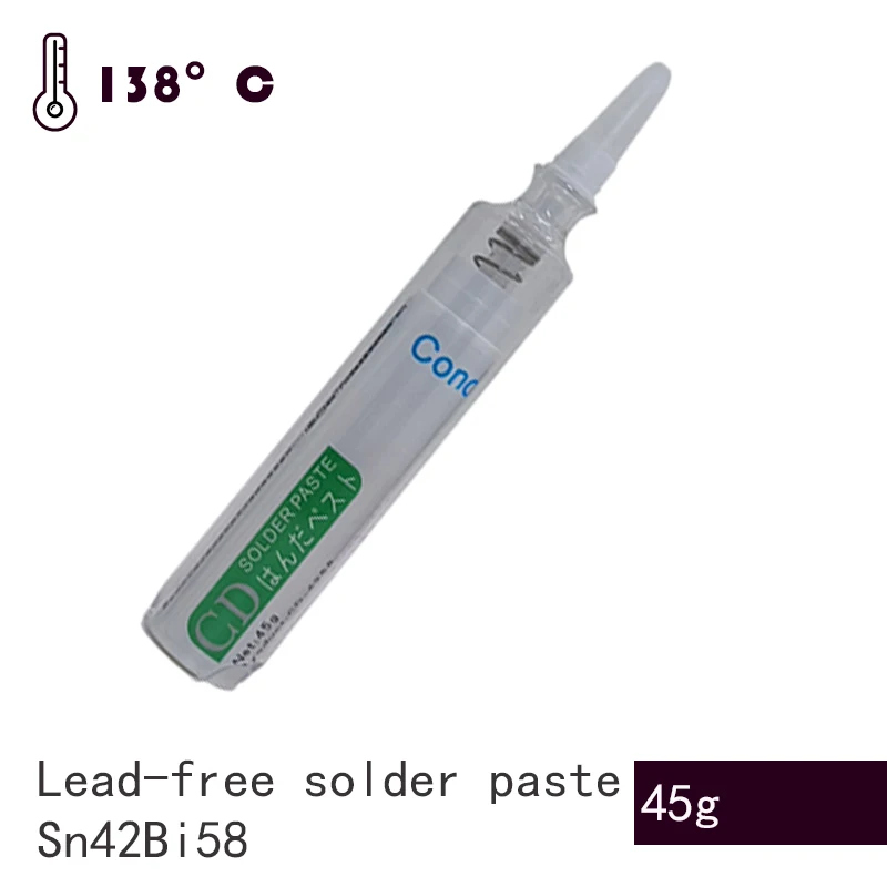 45g Lead-free Tin Solder Paste Low Medium and High Temperature Solder Paste SMT Chip LED Welding Flux for Soldering CPU Tin