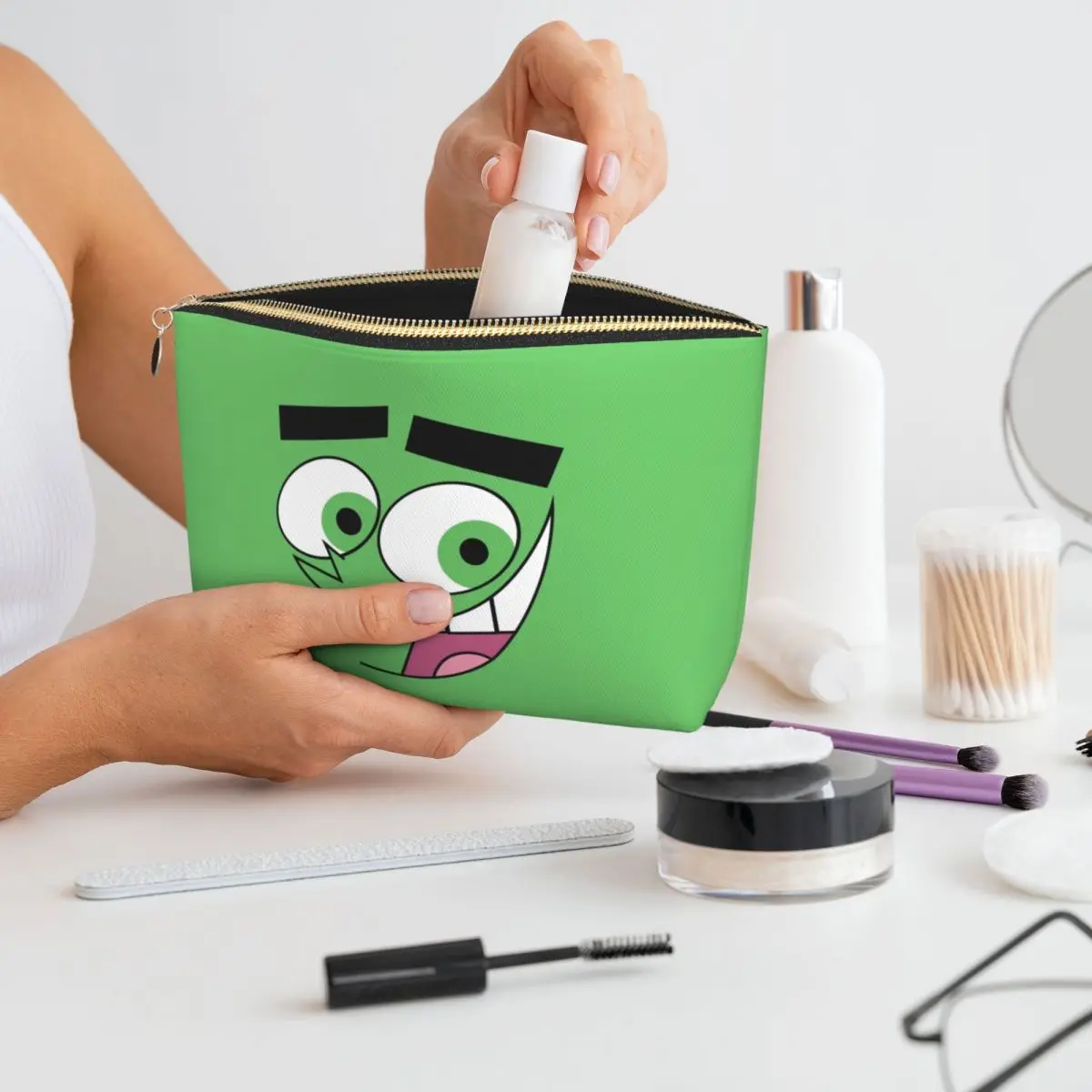 

Fairly Oddparents Cosmo Women Cosmetic Bag Travel Makeup Organizer Pouch Toiletry Storage Dopp Kit Box