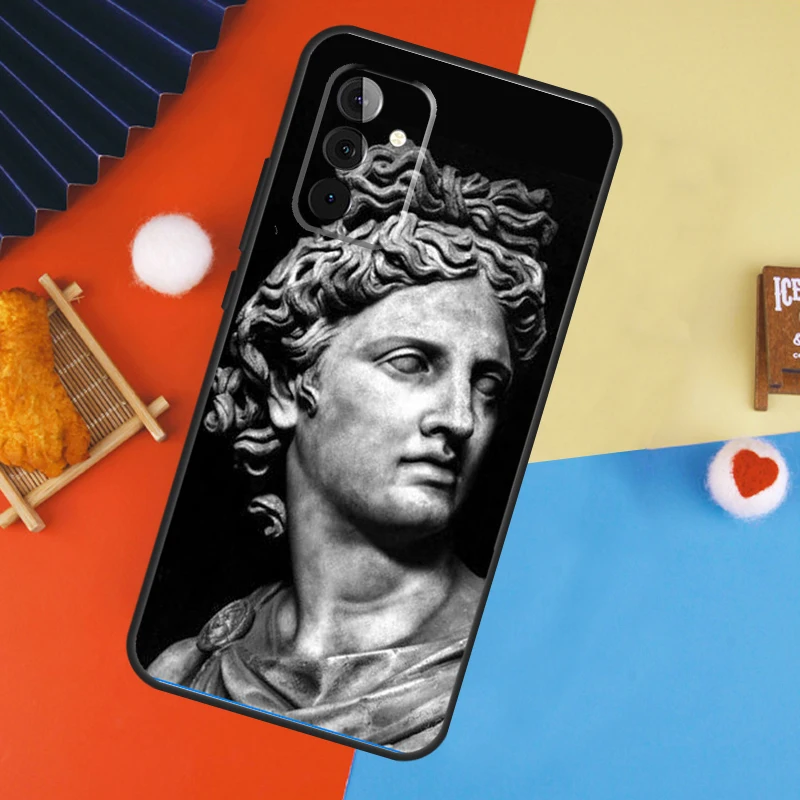 Greek God Statue Face Case For Samsung Galaxy A14 A34 A54 A55 A35 A15 A73 A53 A33 A23 A13 A12 A32 A52 A51 Cover