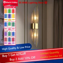 Modern LED Luxury Crystal Wall Lights Gold Home Indoor Wall Sconces Living Room Bedroom Background Decor Wall Lamp Bedside Light