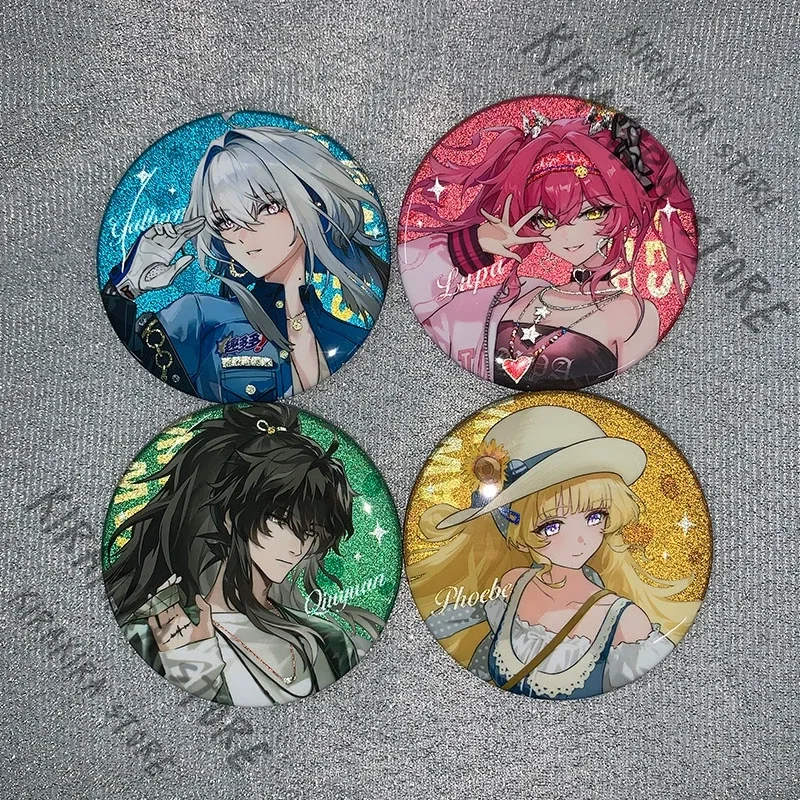 

Wuthering Waves QIUYUAN Cartoon Emblem Decor Phoebe Badge 75mm Double Flash Breastpin Pendants Ornaments GALBRENR Lupa Otaku