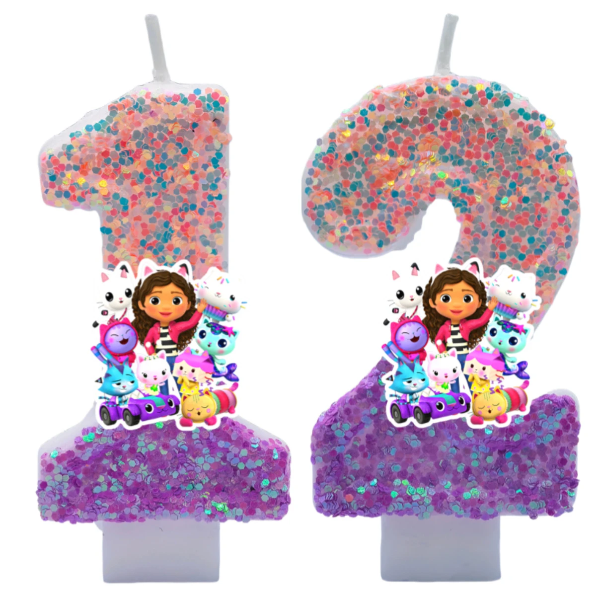 Niedliche Gabbys Dollhouse Nummer 0-9 Anime 3D-Kerze Kindergeburtstag Party Geburtstagstortenkerzen Baby-Shower-Party Geschenke