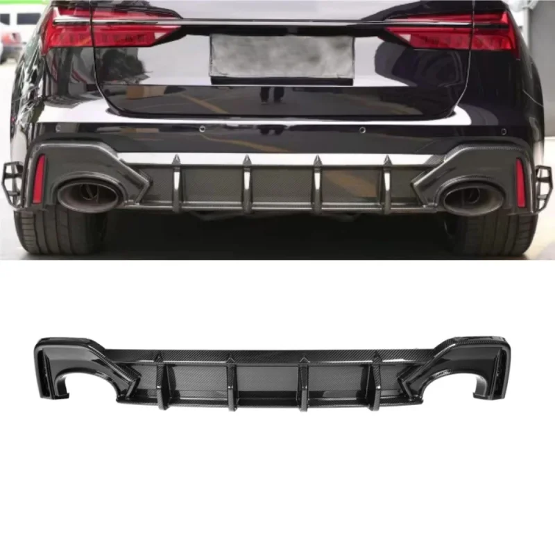 

High Quality Dry Carbon Fiber Rear Diffuser for Audi RS6 RS7 C8 2019 2020 2021 Modern Style Front Rear Bumper Upgrade