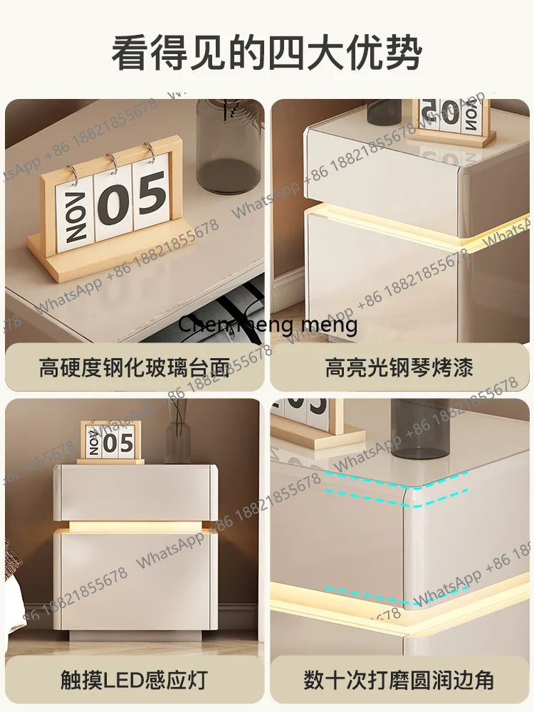 Smart bedside table, safe, integrated new home bedroom, light luxury, high-end sense, multi-function