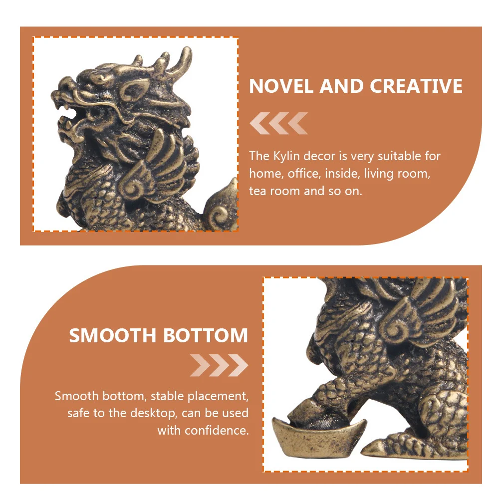 

Delicate Kylin Adornment Creative Decorative Sculpture Smooth Bottom Safe Household Christmas Gift Kylin Decor