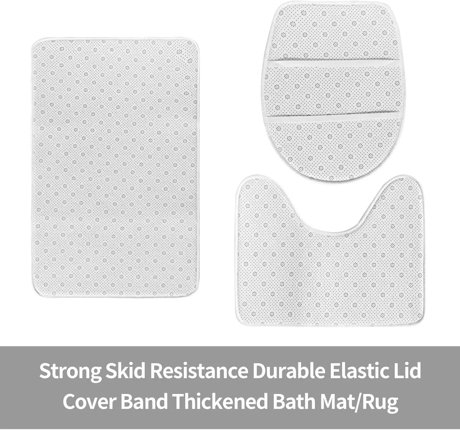 مجموعة سجاد الحمام المكونة من 3 قطع - مادة الفانيلا الناعمة والمتينة - سهلة الاستخدام والزينة تستخدم الزهرة المتراكمة والخراطة