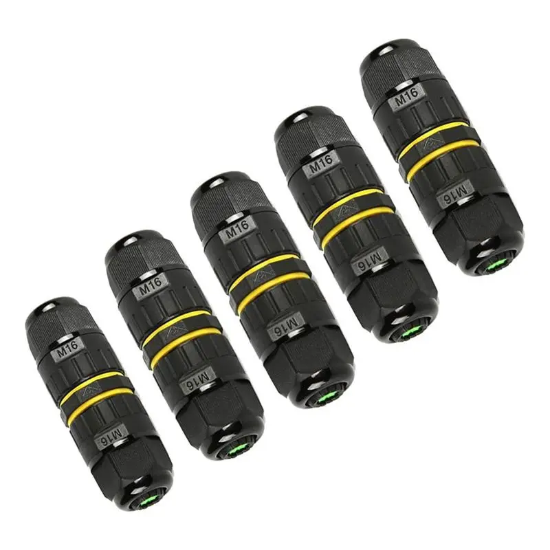 BMBY-IP68 Waterproof Outdoor Electrical Cable Connector 5PCS 2/3 Way Junction Box, M16 Wire Range(3.5-10Mm) 3 Way