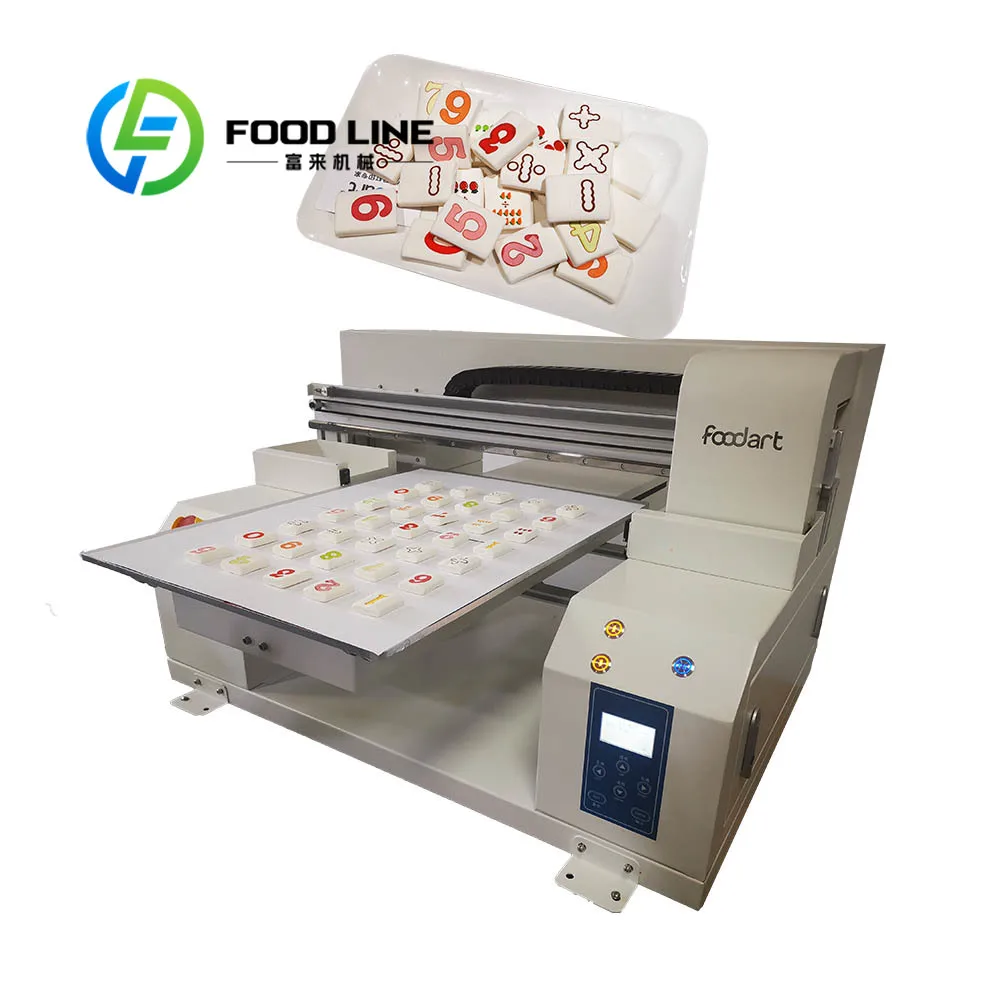 customize A2 Automatic Food Inkjet Printer Edible Ink Flatbed Printing for Macarons Cookies Pastries High Resolution Vivid Color