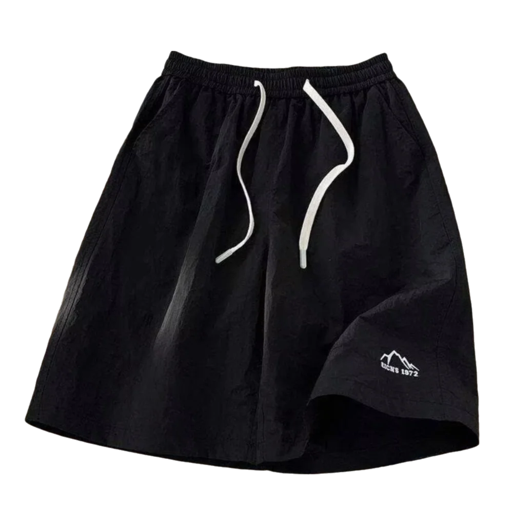 Ice Silk Fabric Sports Running Shorts Ultra-Thin Material Five-Quarter Length Casual Workout Shorts Elastic Waistband