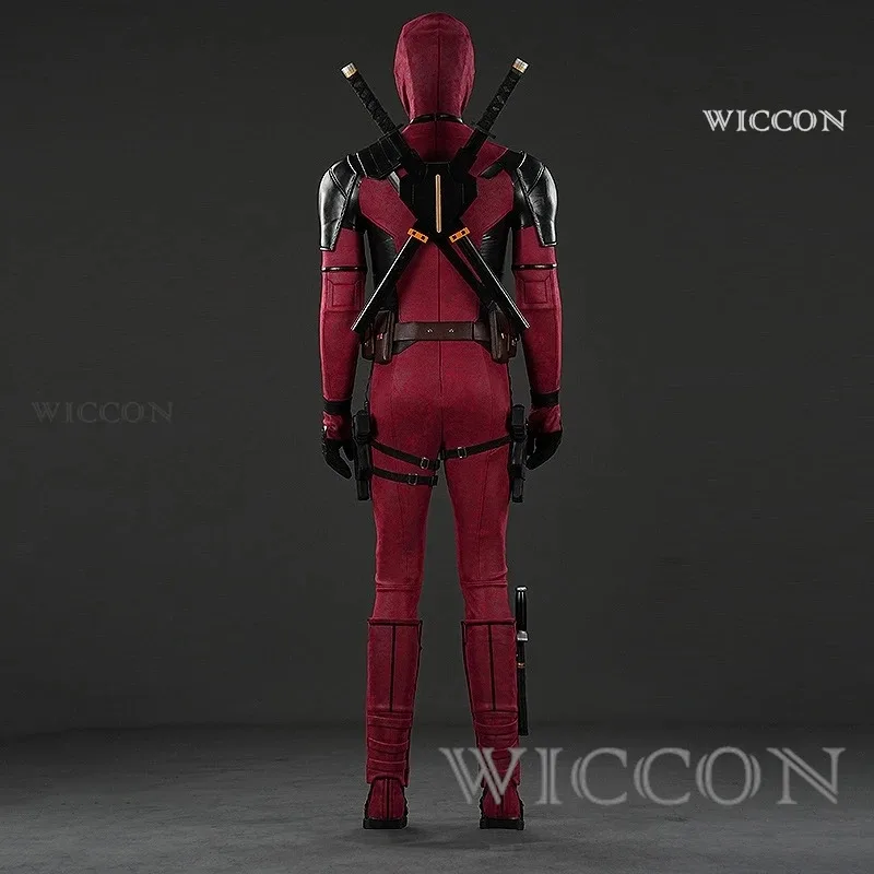 

asdh8@New Deadpooling 3 cosplay Cosutme Mask With Magnetic Glasses Wade Winston Wilson Jumpsuit Belt Costume Suit Hallow