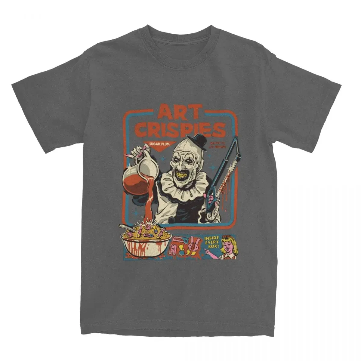 Art Crispies Terrifier Clown Shirt Apparel Men Women\'s Pure Cotton Fashion Retro Horror Tee Shirt Clothes Graphic Printing 71724