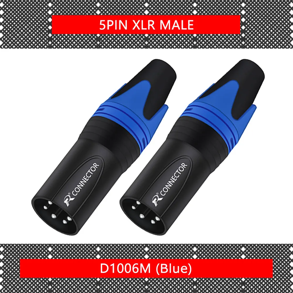 10 stks/partij 5 Pin XLR Connector Mannelijke/Vrouwelijke Jack Plug Vernikkeld 5 Pole Microfoon Jack MIC Kabel Terminal Audio connector