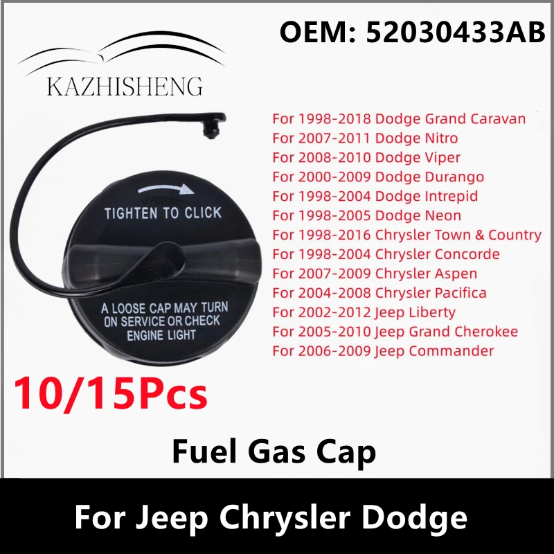 OEM 52030433AB 10/15Pcs Replacement Fuel Gas Cap For Jeep Chrysler Dodge