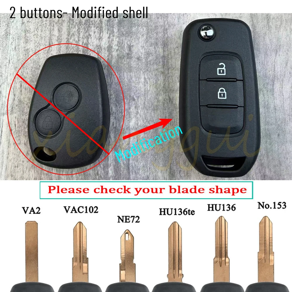 Upgrade Car Key Shell Housing for Renault Logan Sandero Fluence Vivaro Master Traffic Duster Modus Clio 3 Twingo DACIA Kangoo view 5