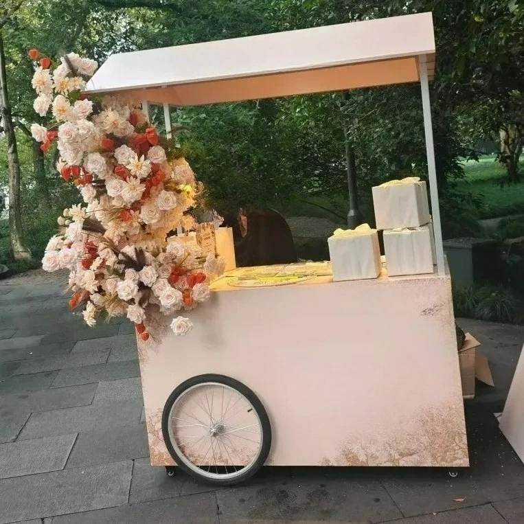 Customizable wrought iron shopping mall commercial display stand booth night market promotion market cart market float