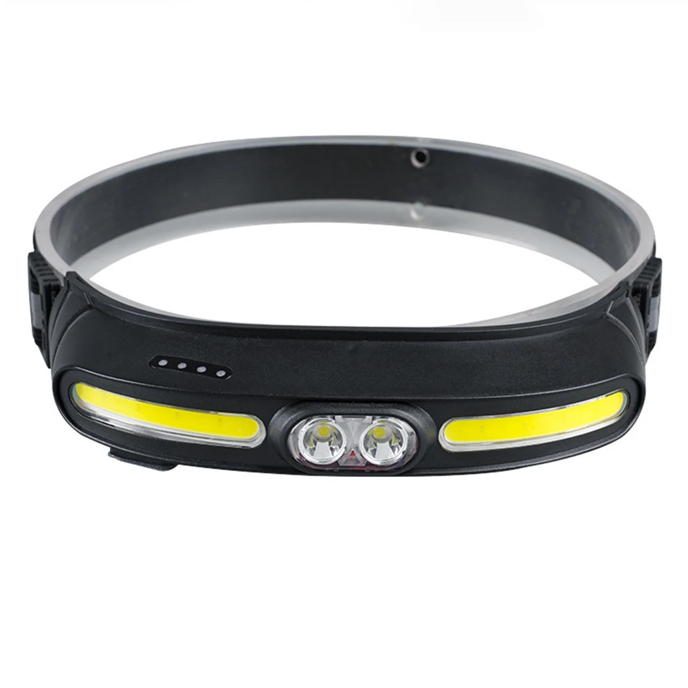 LED Headlamp Super Bright Head Torch COB Headlight USB Rechargeable Waterproof Night Running Glare Headlight Adjustable Headband