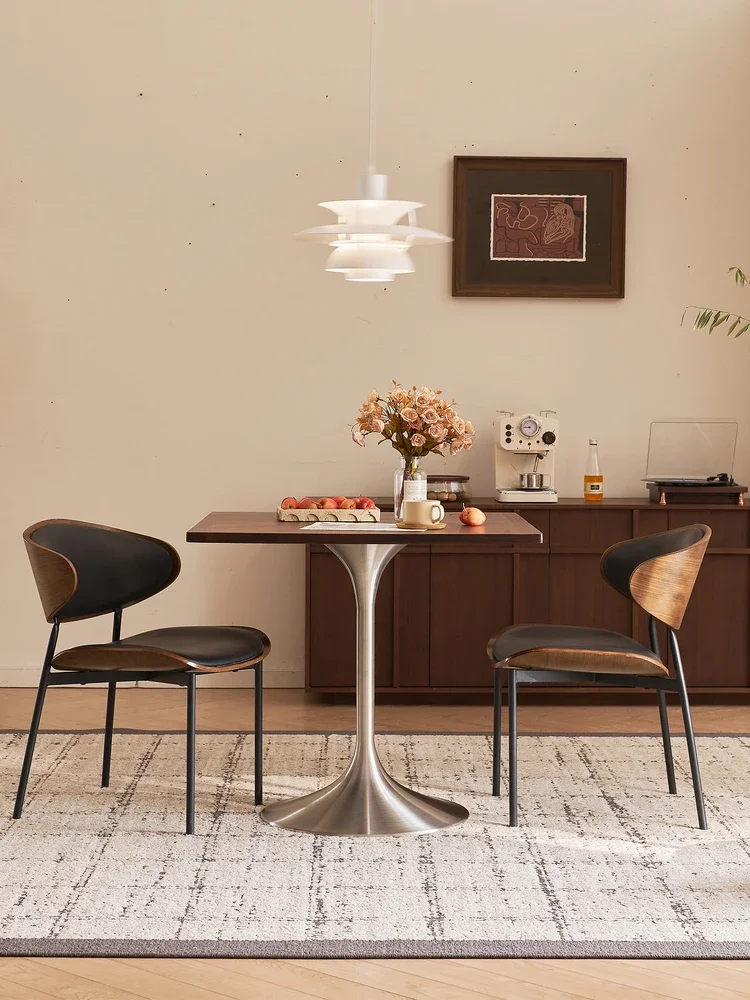 Medieval style solid wood square table dining table square negotiation reception chairs restaurant