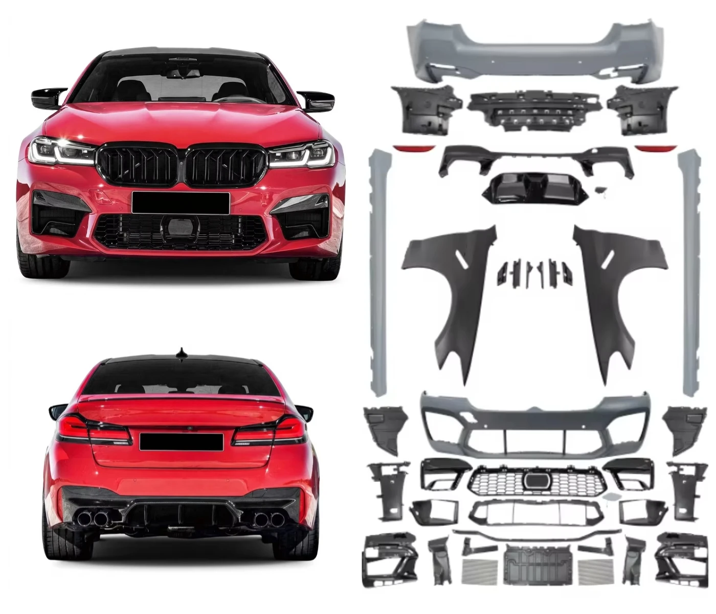High Quality Custom 5 SERIES G30 G38 PRE Full Auto Exterior Set With Front Bumper Side Skirts Rear Diffuser