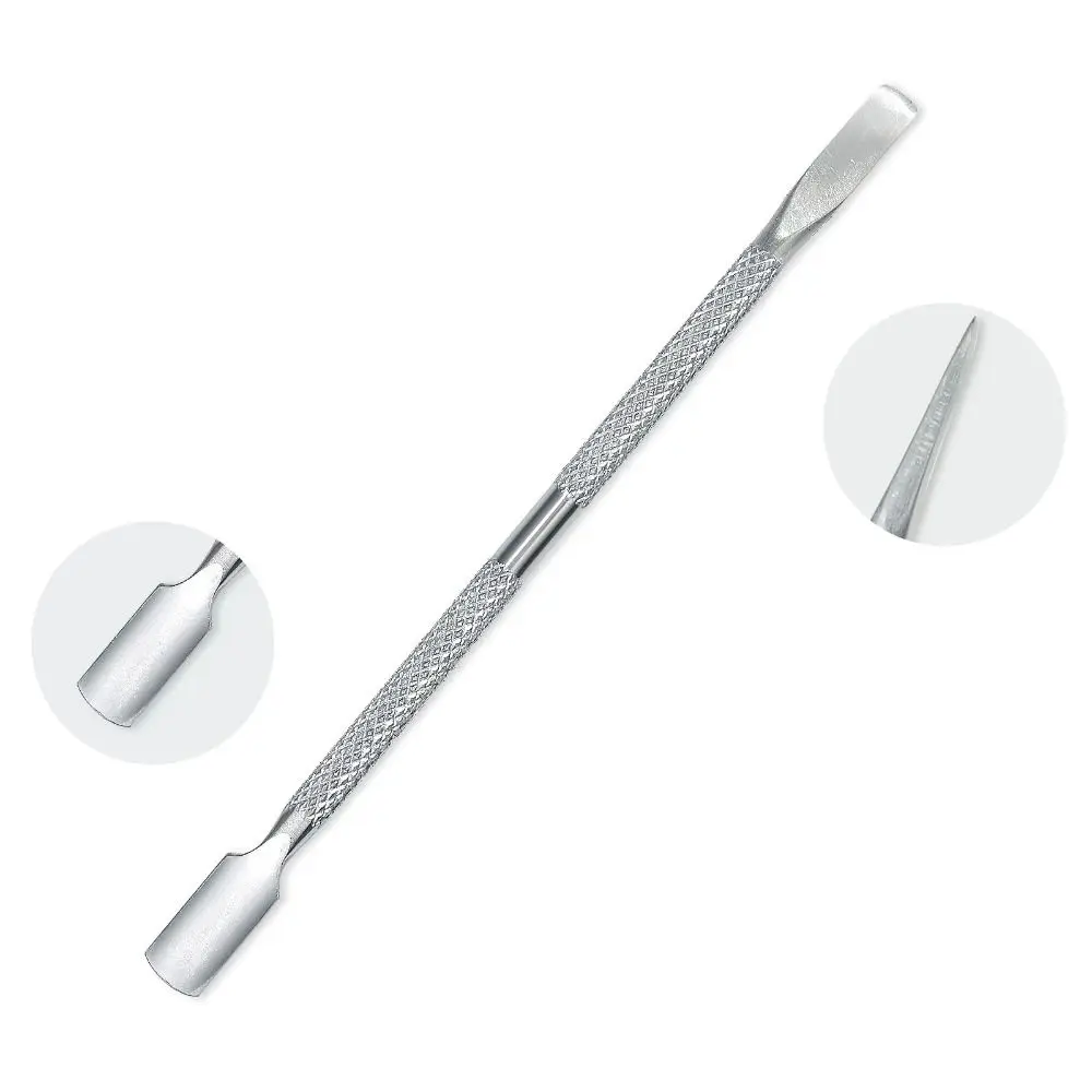 Double Sided Cuticle Remover New Silver Nail Care Tool Manicure Stainless Steel Nail Cuticle Pusher