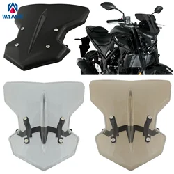 WAASE Front Windscreen Windshield Fly Screen Shield with Bracket For YAMAHA MT-03 MT03 2020 2021 2022 2023 2024