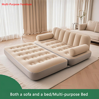 New Inflatable Folding Sofa Double Multifunctional Outdoor Camping Inflatable Mattress Travel Backrest Sofa Bed