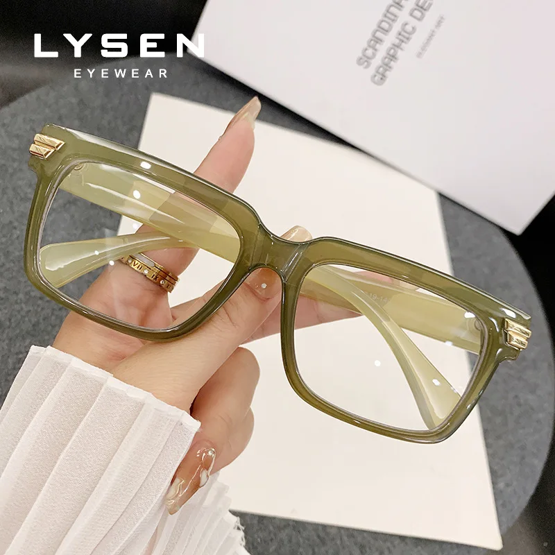 LYSEN موضة عادية مستطيل المرأة نظارات للقراءة الضوء الأزرق حجب قصر النظر مخصصة النظارات الطبية التقدمية
