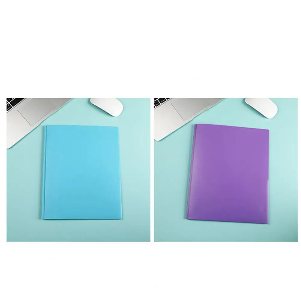 Pastas coloridas Dual Pocket File, pastas plásticas eficientes para organização doméstica, braçadeira forte, classificação de bolsos, tamanho do papel A4