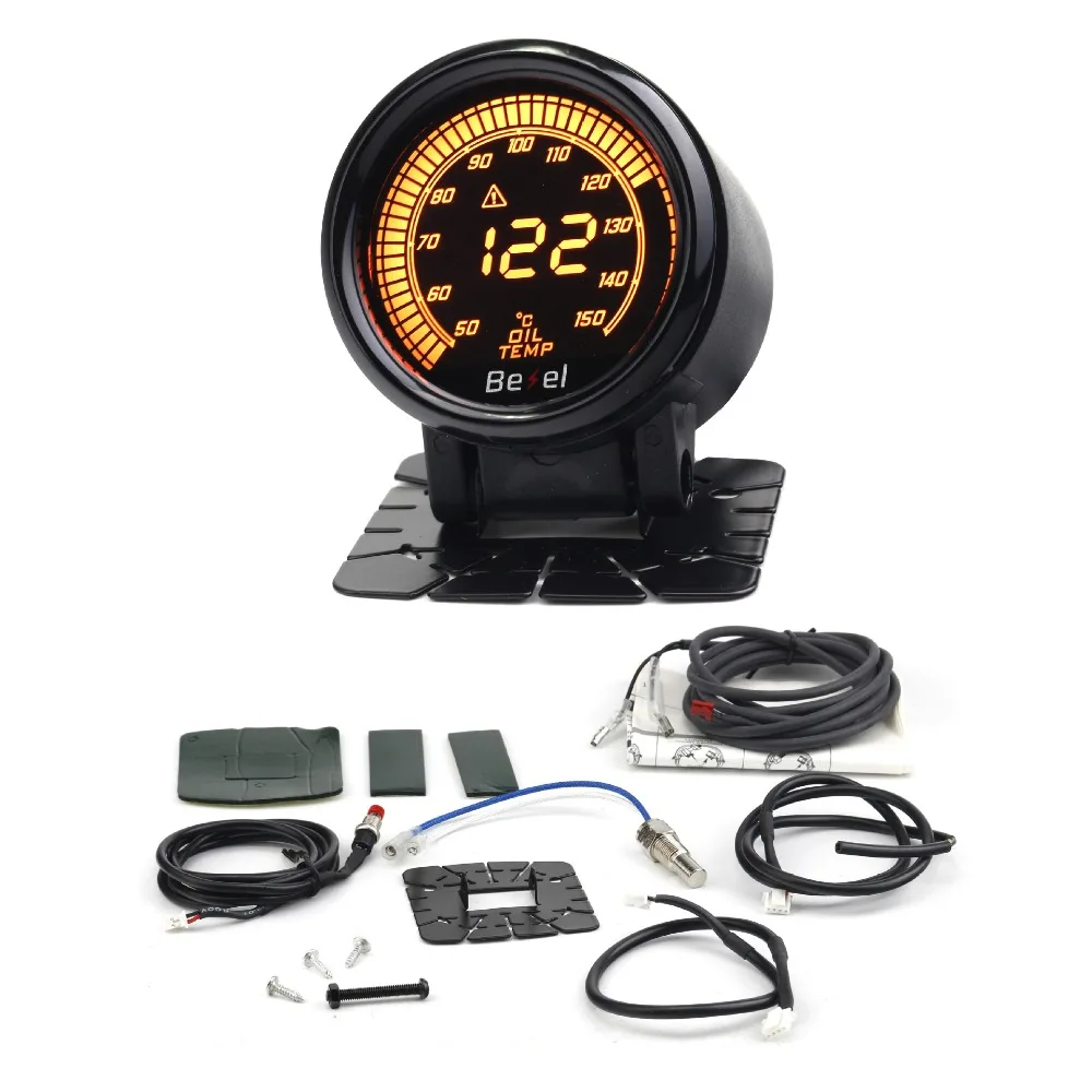 52MM 2 INCH LCD Multiple colors liquid crystal oil temp Gauge